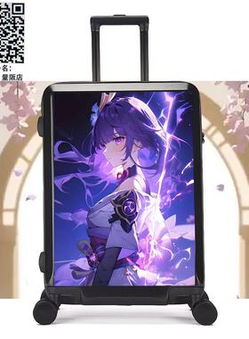 新款学生行李箱二次元风原神周边雷神阿蕾奇诺大容量密码箱登机箱