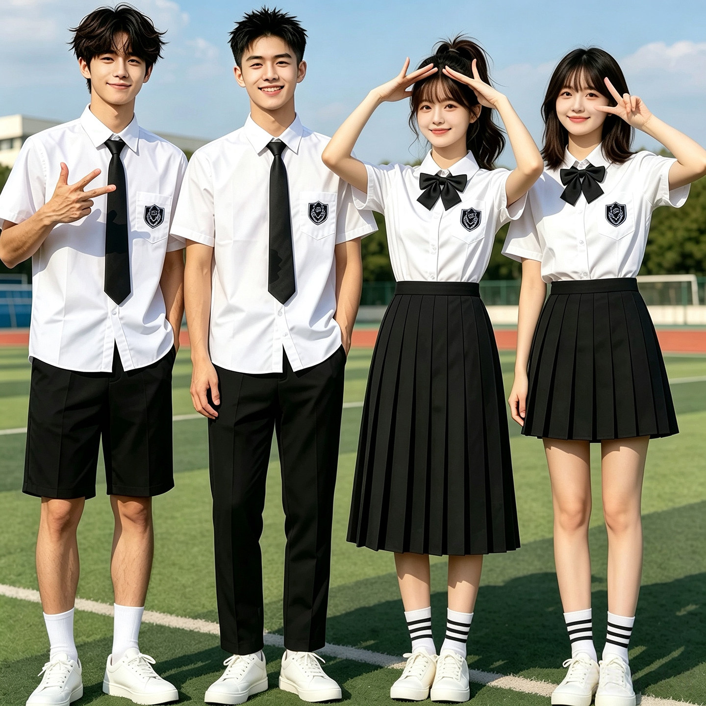 初高中学生诗歌朗诵比赛合唱演出服装学院风毕业班服夏季套装男女