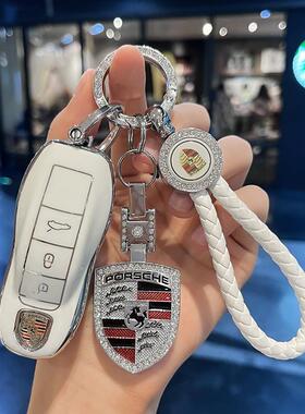 适用于保时捷钥匙壳卡宴macan套帕拉梅拉panamera车包718/911扣女