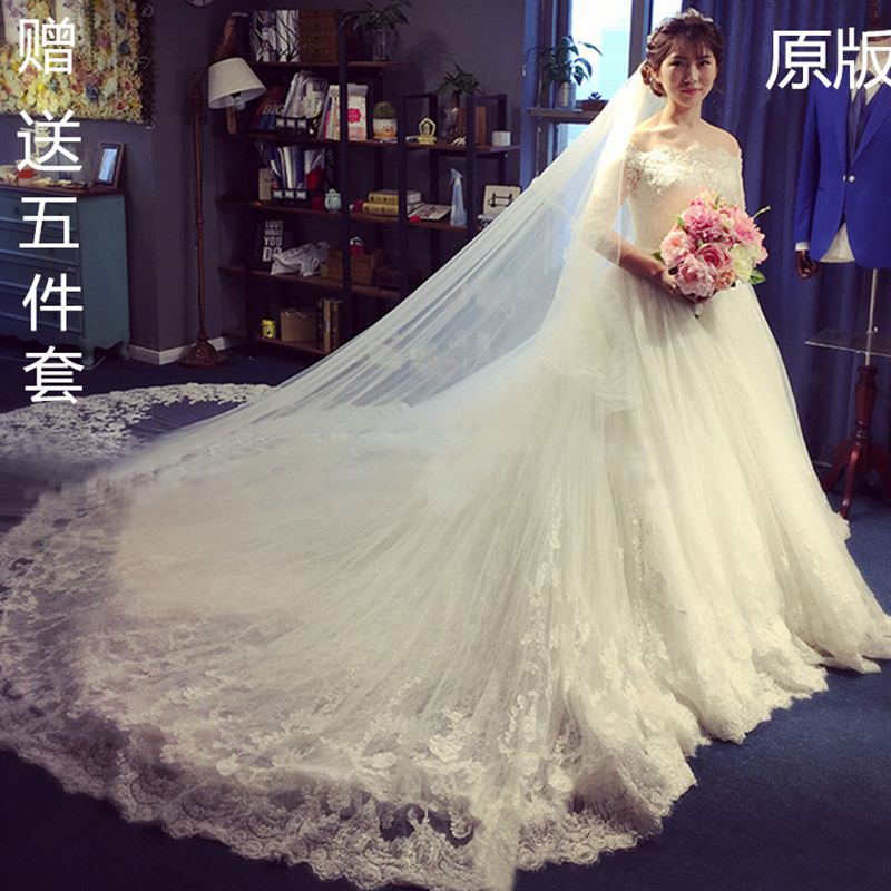 Wedding dress 2017 new pattern bride marry Off Shoulder princess Luxurious Dream Sweet Trailing wedding dressin the Women's clothing/Boutique , Wedding/Cheongsam/Formal dress , Wedding  category - from Buy2taobao.com to provide professional Taobao agent buy service