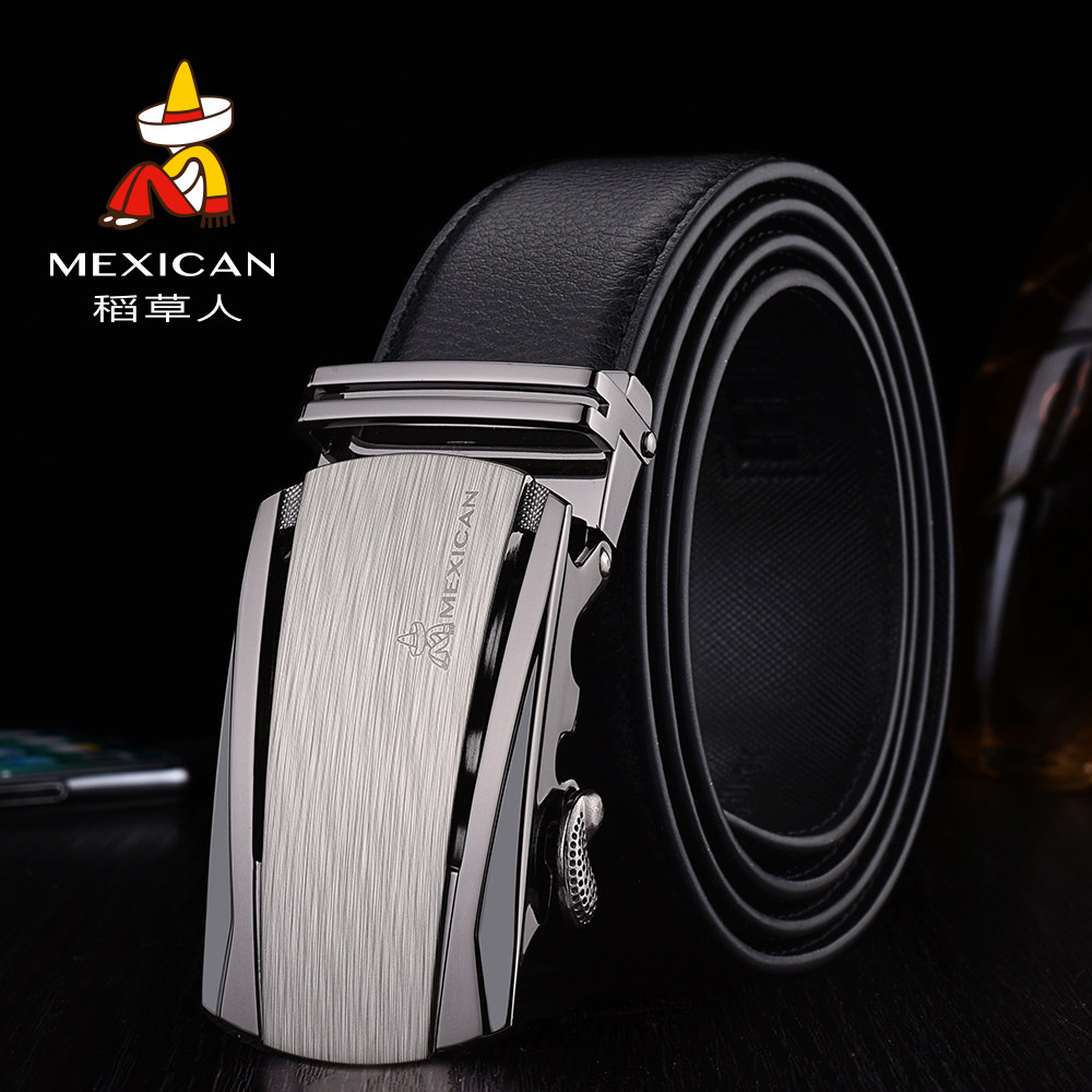 稻草人皮带男真皮腰带男士自动扣商务休闲高档牛皮裤带韩版时尚