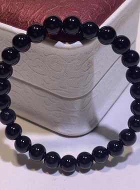 南红玛瑙黑色送礼物单圈原矿佛珠