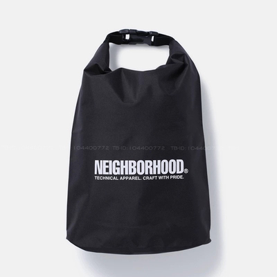 潮牌NBHD户外运动沙滩防水袋便携折叠收纳大容量水桶包黑色漂流袋