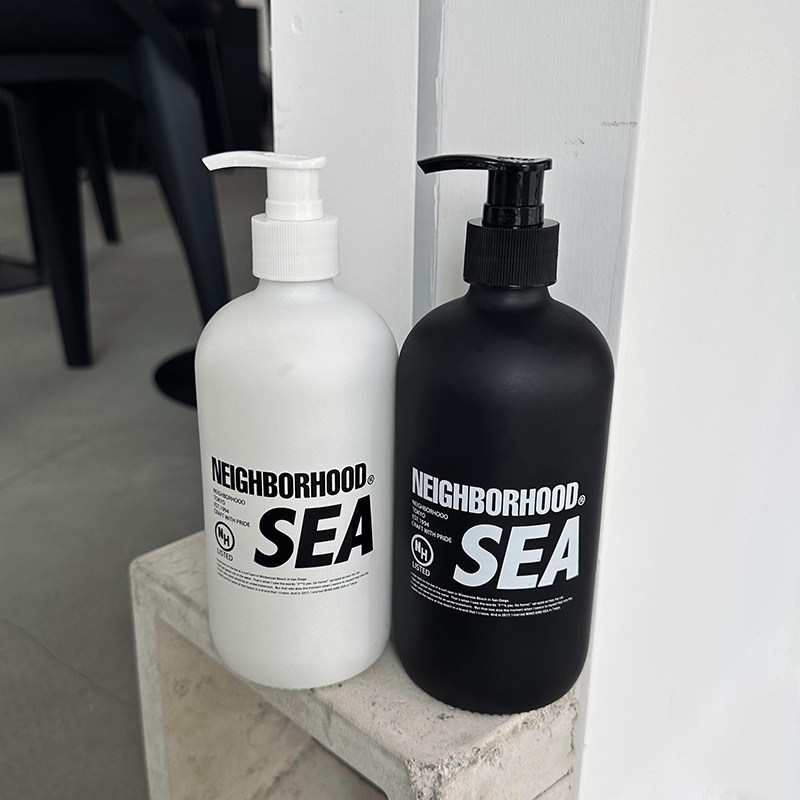 潮牌NBHD按压式黑化玻璃分装瓶沐浴露乳液洗500ml手液瓶