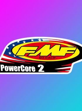 FMF Powercore 2 排气管 越野摩托车贴纸 头盔防水个性反光贴花