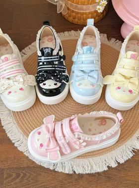 现货-宅萌小兔2026春款原创lolita萌宠少女甜美可爱蝴蝶结厚底鞋