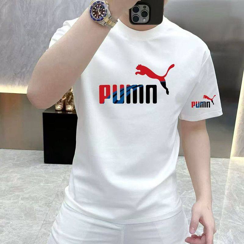 纯棉夏季美式新款潮牌修身休闲男士短袖T恤百搭圆领半袖潮流上衣