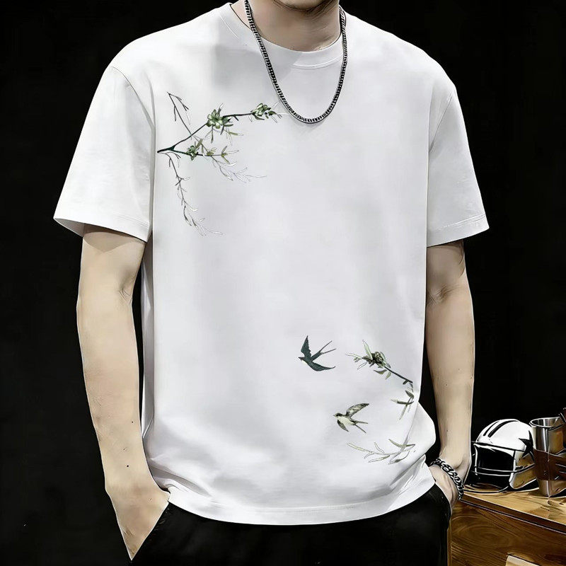 纯棉2026新款修身短袖T恤男女夏季圆领印花潮牌百搭宽松上衣