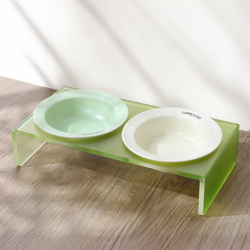 韩系马卡龙色飞碟碗~猫咪专用