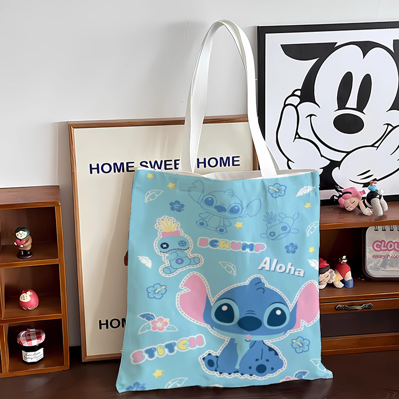 史迪仔卡通通勤上班帆布单肩包饭盒袋学生补习考试资料练习文件袋