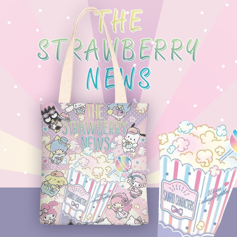 2024卡通可爱小清新帆布包女单肩简约学生上课包包手提袋大容量