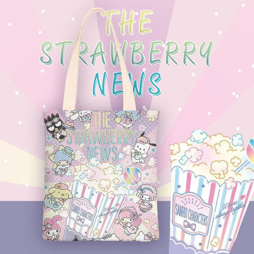 2024卡通可爱小清新帆布包女单肩简约学生上课包包手提袋大容量