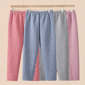 宽松睡裤 子中老年高腰大码 散口 女士纯棉加厚居家裤 三层夹棉保暖裤