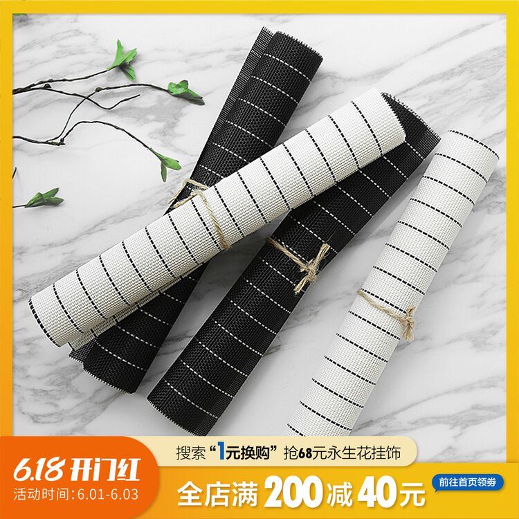 Life style Northern Europe black and white stripe PVC Western pad environmental protection table Heat Non-slip bowl Doily Washablein the Tableware , Tableware , Placemats  category - from Buy2taobao.com to provide professional Taobao agent buy service