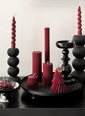 态生活 ins中古风喜庆香薰蜡烛摆件过年乔迁之喜红色家居香薰饰品