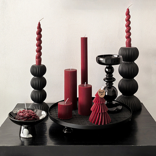ins中古风喜庆香薰蜡烛摆件过年乔迁之喜红色家居香薰饰品 态生活