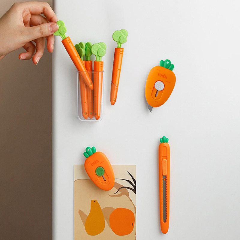 胡萝卜冰箱贴封口夹美工刀磁吸