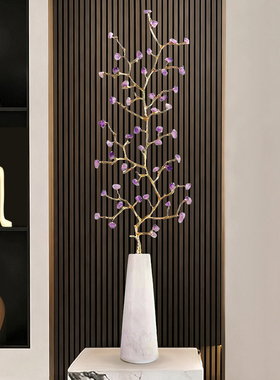 态生活轻奢紫水晶发财树葫芦摆件