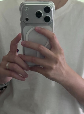 全新高级感简约17promax冰晶透明手机壳适用iPhone17全包magsafe磁吸保护套17pro软边16pro防摔16高透硬背板