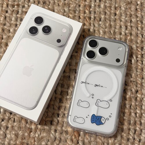 小鱼快快游适用苹果17/16promax手机壳iPhone15pro防摔17Air小众13可爱12pro卡通11软16/15plus创意12/13mini