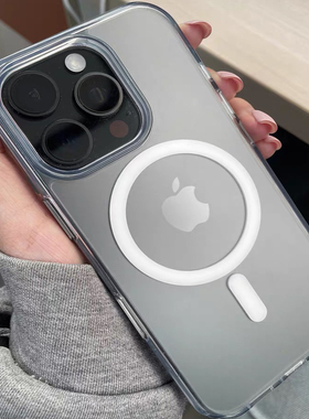 高级感防指纹不油腻适用于苹果16promax手机壳新款iPhone16透明磨砂17pro磁吸15plus加厚14防摔简约13保护套