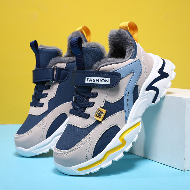 秋冬季爆款加绒加棉大棉童鞋户外宝宝棉鞋儿童运动跑步鞋现货批发