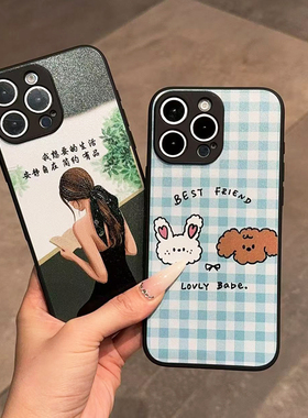 简优彩绘适用红米Turbo4新款手机壳k80PRO卡通硅胶小米17黑色软壳