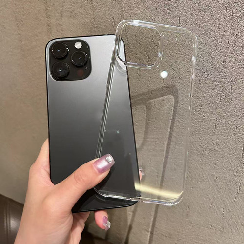 PC冰透适用iPhone16透明手机壳17promax硬壳华为mate80简约保护套