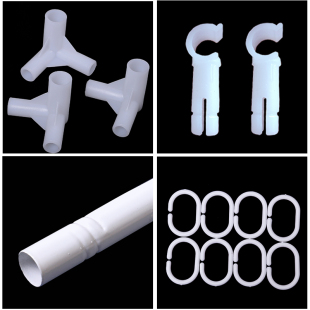 床帘挂环棉绳蚊帐支架三通配件塑料卡扣窗帘钩子绑绳魔术贴滑轮