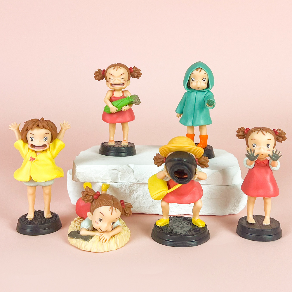 宫崎骏角色波妞龙猫金鱼姬小梅手办动漫模型摆件可爱少女心公仔批