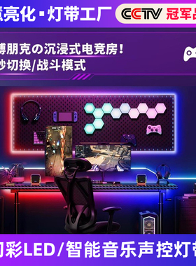 ws2812b网红雷云rgb灯带USB蓝牙APP智能幻彩跑马流水洞洞板氛围灯