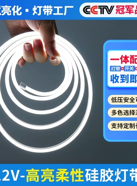 LED硅胶汽车12V柔性霓虹灯带商场造型嵌入式线条灯家装防水软灯条