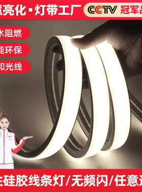 led柔性软硅胶24V灯带镶嵌入式明暗装线条防水家装客厅吊顶高亮灯