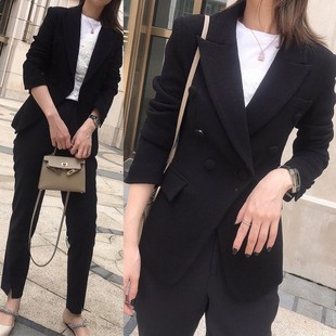 高阶 干练利索 自信精英有型进口绉纱羊毛通勤西服外套女春秋冬