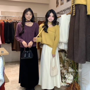 配飘带 冬上新别致领口排扣保暖毛衣 5593 U.NI OCT