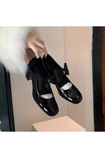 萝莉鞋~小香风蝴蝶结粗跟玛丽珍单鞋2026春夏新款法式中高跟女鞋