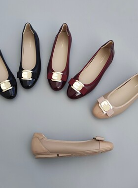 FEDERICA DI DONATO 新款羊皮上班通勤不磨脚搭扣单鞋女平底女鞋