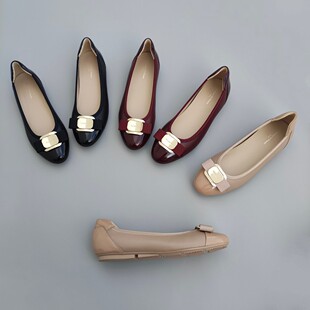 FEDERICA DI DONATO 新款羊皮上班通勤不磨脚搭扣单鞋女平底女鞋