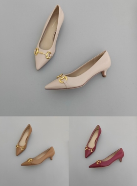 FEDERICA DI DONATO品质新款 4cm 跟羊皮百搭上班通勤不磨脚单鞋