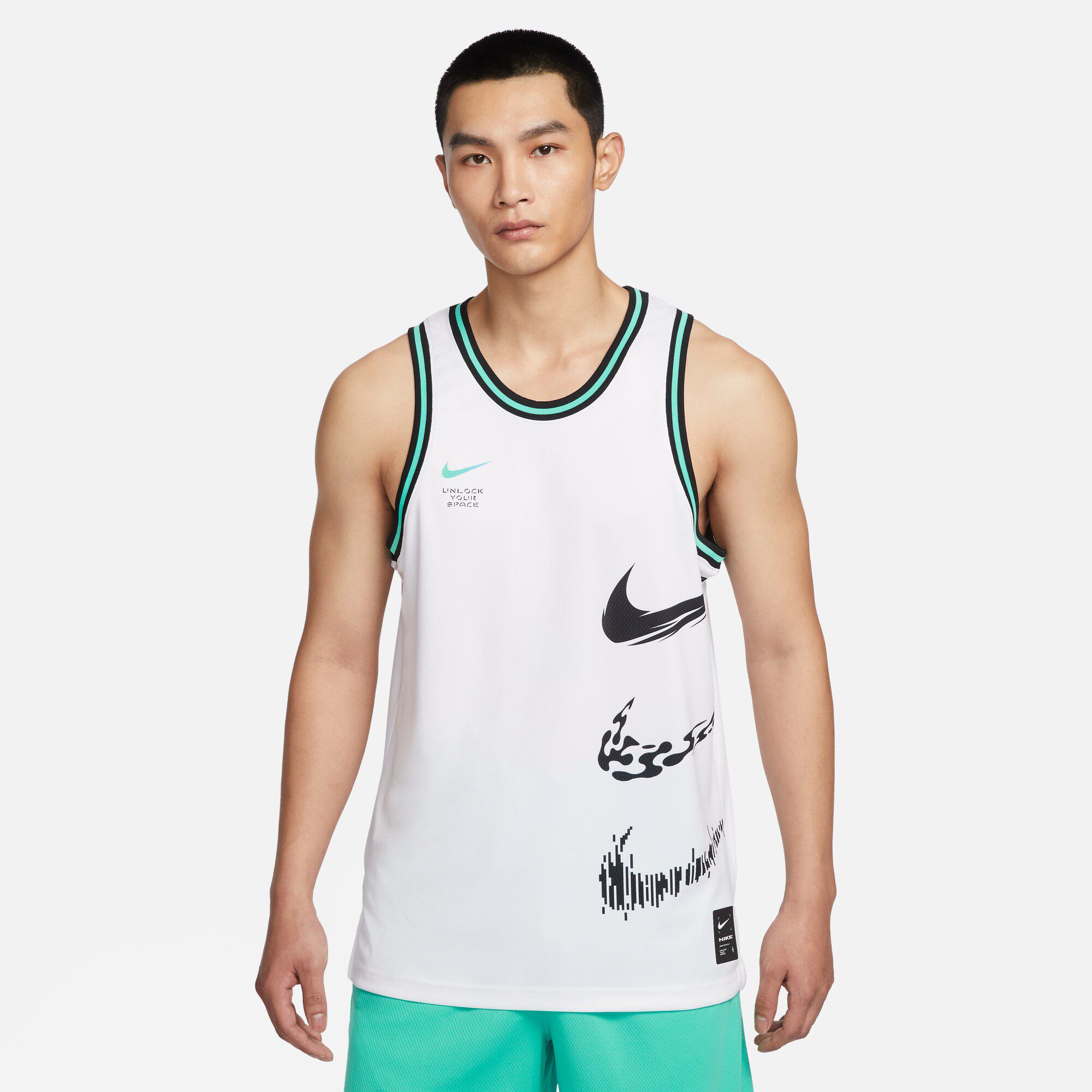 耐克男子夏季款网眼速干圆领透气篮球运动背心无袖t恤fj7228-100