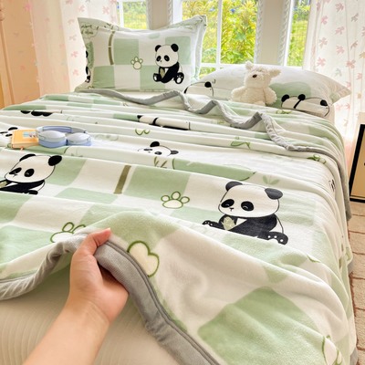 加绒牛奶绒床单单件冬季双面加厚法兰珊瑚绒毛毯被子学生儿童盖毯