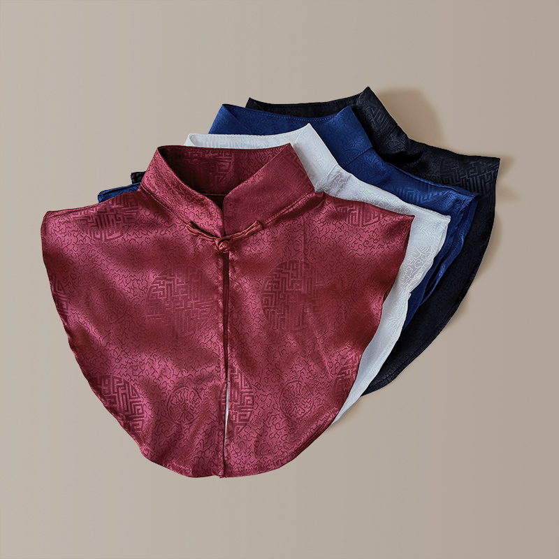 百搭假领纯色蒙古袍男女通用立领