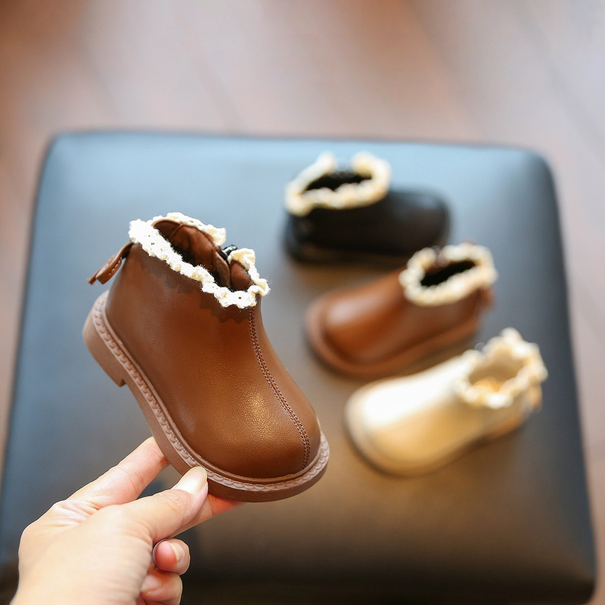 女宝宝公主鞋软底防滑婴儿鞋子小童1一3秋款花边短靴小皮靴学步鞋,童鞋/婴儿鞋/亲子鞋,婴儿步前鞋/袜鞋,淘宝优惠券,粉丝福利购,淘宝优惠卷