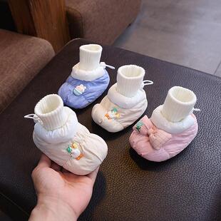 秋冬婴儿鞋子加厚袜套保暖宝宝过冬软底防掉学步鞋防滑外穿可爱鞋