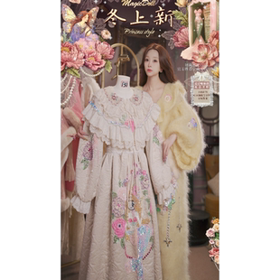 1224直播136洛可可至臻斗篷领·繁花人鱼·蕾丝夹棉连衣裙3件套