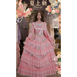 0414直播128洛可可珍藏级·蔷薇庭院法式轻奢刺绣艺术减龄显瘦裙
