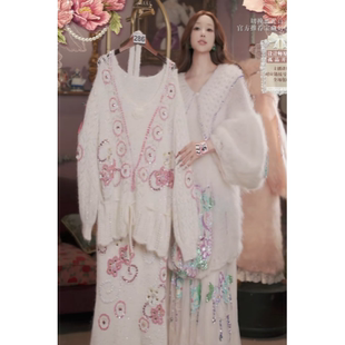 1206直播286彩蛋双12抢先购淡奶白上衣裙子两件套80 120