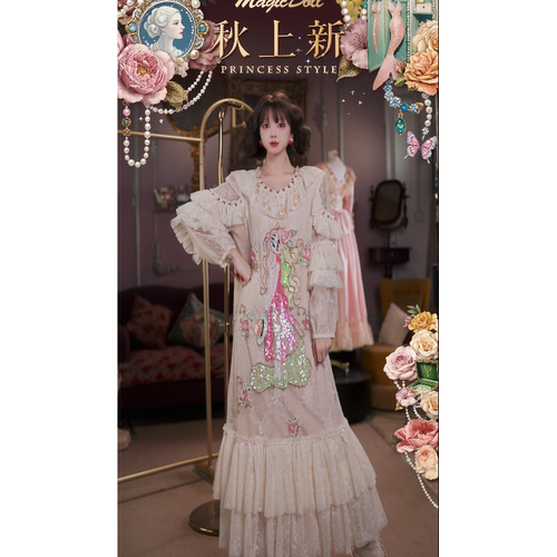 0810直播142洛可可秋季珍藏[橡树庄园]法蕾宫廷重工刺绣仙女裙
