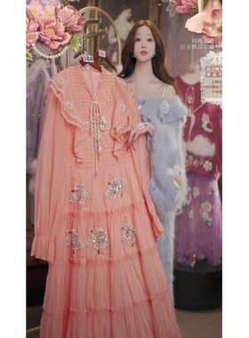 0210直播154洛可可至臻·花海锦鲤·披肩领可一字肩幼毛裙3件套