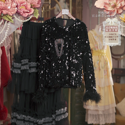 0122直播250彩蛋年货节新品人鱼黑上衣半裙刺绣2件套80-120,服饰配件/皮带/帽子/围巾,帽子,淘宝优惠券,粉丝福利购,淘宝优惠卷